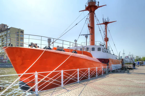 Kalininingrad Rusia Abril 2018 Faro Flotante Irbensky Barco Diseño Especial —  Fotos de Stock