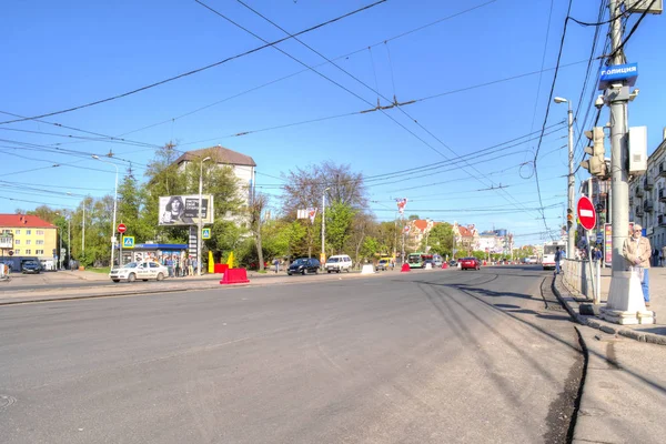 Kalininingrad Rusia Mayo 2018 Paisaje Urbano Centro Ciudad Perspectiva Leninsky —  Fotos de Stock