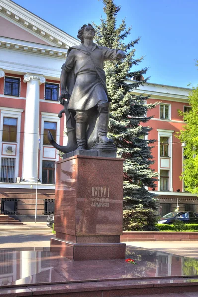 Kaliningrad Russia May 2018 Monument Russian Emperor Peter Entering Headquarters — Stock Photo, Image
