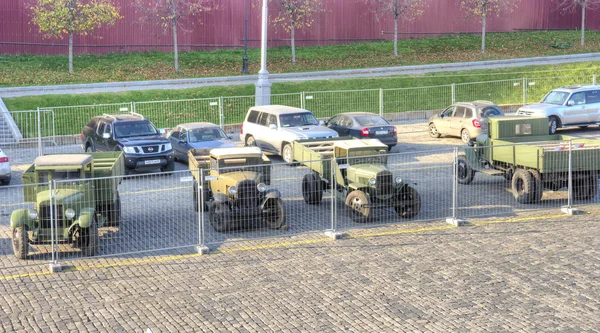 Moscú Rusia Noviembre 2018 Camiones Época Gran Guerra Patria Estacionados —  Fotos de Stock