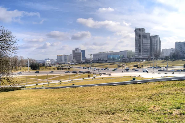 Minsk Belorussia Marzo 2017 Plaza Starostinskaya Sloboda Zonas Residenciales Ciudad —  Fotos de Stock