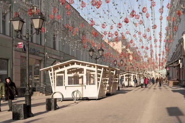 Moskova Rusya Aralık 2018 Rozhdestvenka Street Şehrin Tarihi Bölümünde — Stok fotoğraf