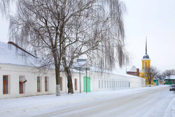 Schneefall Der Stadt Kolomna Staro Troitsky Nowo Golutwin Kloster — Stockfoto