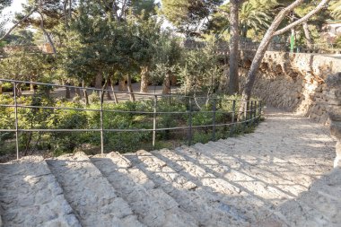 Barselona da Park Guell. Park Gaudi tarafından tasarlanmış ve 1900-1914 yılında inşa 