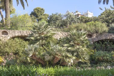 Barselona da Park Guell. Park Gaudi tarafından tasarlanmış ve 1900-1914 yılında inşa 