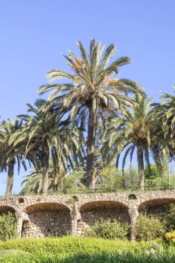 Barselona da Park Guell. Park Gaudi tarafından tasarlanmış ve 1900-1914 yılında inşa 