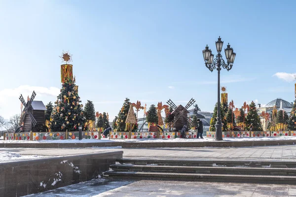 Ciudad Shrovetide en la Plaza Manezh — Foto de Stock