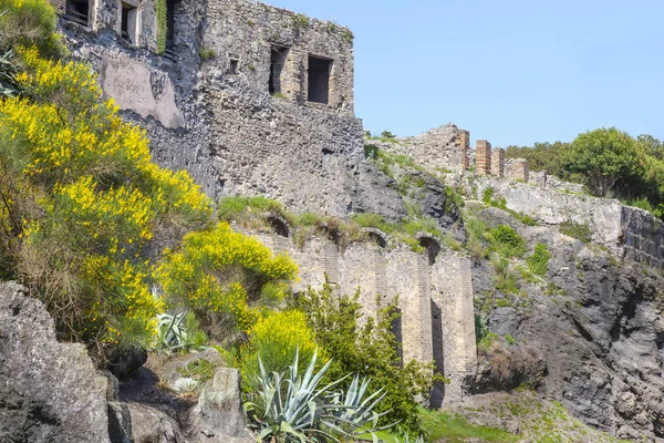 I staden av Pompeji begravdes under ett lager av aska av vulkanen M — Stockfoto