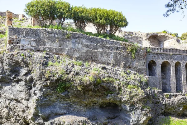 La città di Pompei sepolta sotto uno strato di cenere vicino al vulcano M — Foto Stock