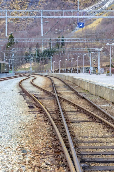 Noruega. Valley Flomsdalen. City Flam. Estación de tren —  Fotos de Stock