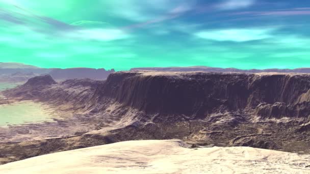 梦幻外星星球 山和水 — 图库视频影像