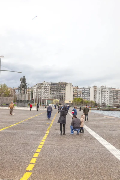 Embankment of city Thessaloniki — Stock Photo, Image