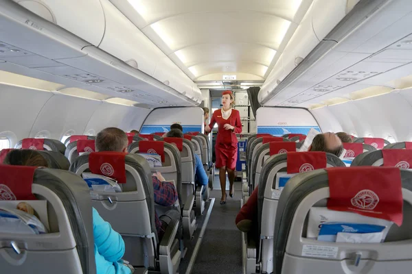 In the salon of airplane — Stock Photo, Image