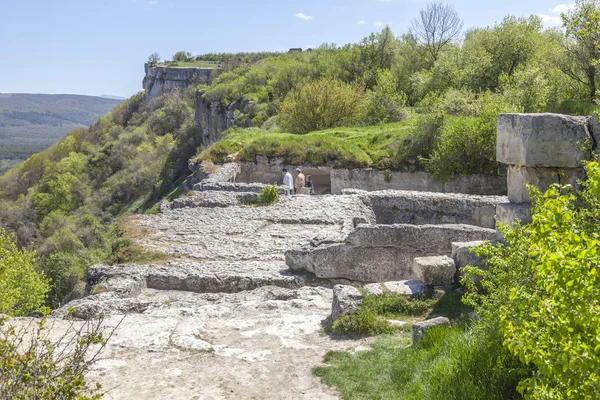 Chufut-Kale, spelaean şehir - kale — Stok fotoğraf