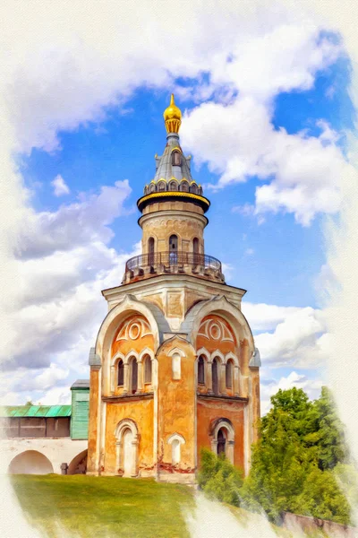 Torzhok. Monasterio Novotorzhsky Borisoglebsky. Imitación de la — Foto de Stock