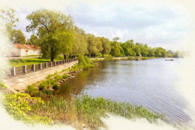 Resmin taklidi. Vyborg. Kuzey Limanı