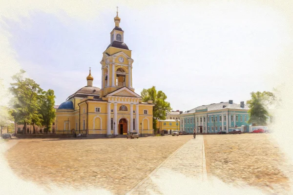 Imitacja obrazu. Miasta Vyborg. Zbawiciel transfiguration CA — Zdjęcie stockowe