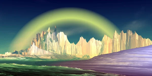 エイリアン惑星砂漠。3D レンダリング — ストック写真