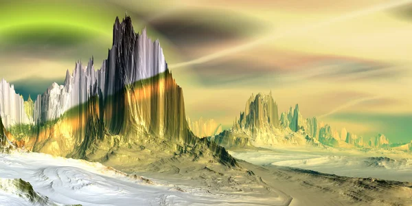 Alien Planet. Desert. 3D rendering — Stock Photo, Image