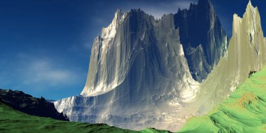 Uzaylı Gezegeni. Çöl. 3d render 