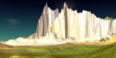 Uzaylı Gezegeni. Çöl. 3d render 