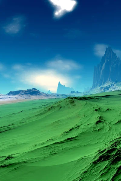 Планета прибульців. Пустеля. 3D візуалізація — стокове фото