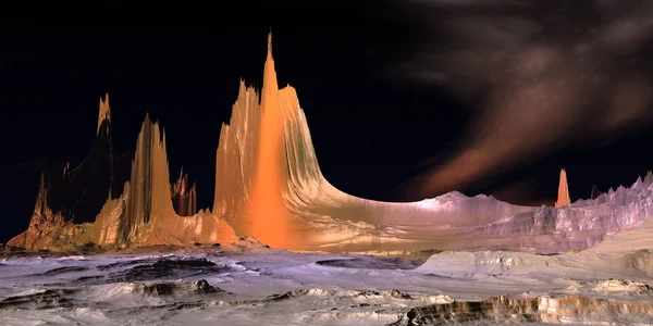 Alien Planet. Wüste. 3D-Darstellung — Stockfoto