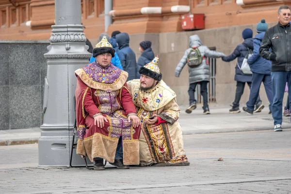 Russian tsars on Manezhnaya Square — Stock Photo, Image
