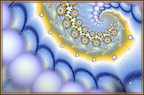 Tekstura Ramce Obrazu Streszczenie Fraktalne Grafika Komputerowa Ilustracja Kwiaty — Zdjęcie stockowe
