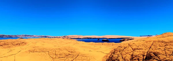 Fantasía Planeta Alienígena Montaña Lago Panorama Ilustración — Foto de Stock