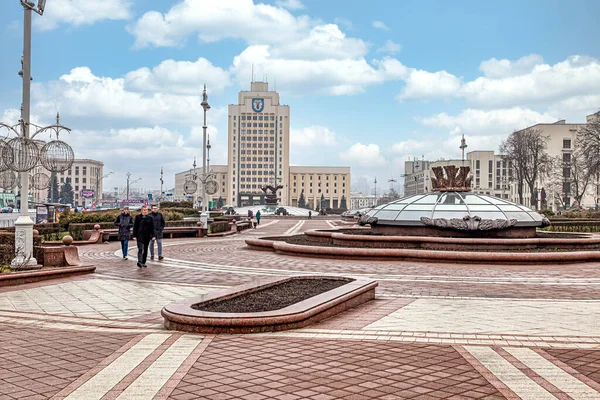 Minsk Republiek Belarus Maart 2020 Bouw Van Wit Russische Staats — Stockfoto