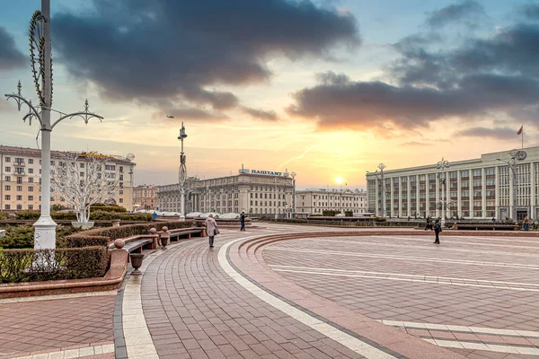 Minsk Republik Belarus März 2020 Das Gebäude Des Exekutivkomitees Der — Stockfoto