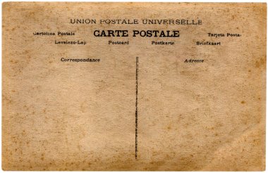 Beyaz arkaplanda eski kartpostal.