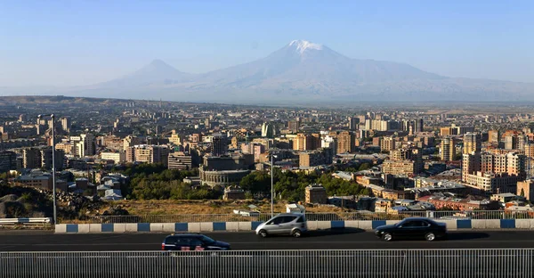 Vista Del Majestuoso Monte Ararat Desde Ereván Armenia Legendario Lugar — Foto de Stock