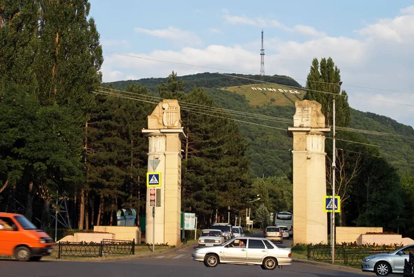 Pyatigorsk Russia July 2018 Pylons Road Place Duel Lermontov Symbolizing — Stock Photo, Image