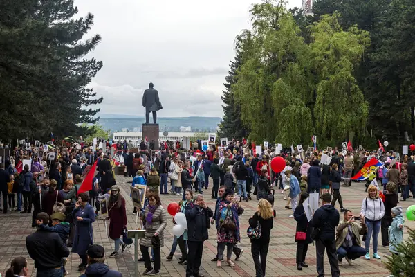 Pyatigorsk Ryssland Maj 2018 Segerdagen Vid Monumentet Till Lenin Pyatigorsk — Stockfoto