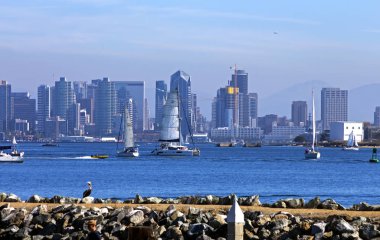 San Diego, Ca, Amerika - 11 Haziran, 2016:Downtown San Diego California cityscape yaz, güzel panoramik başında.