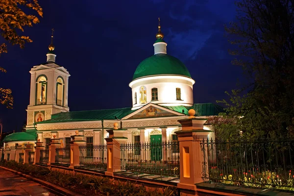 Pemandangan Malam Gereja Rusia Moskow — Stok Foto