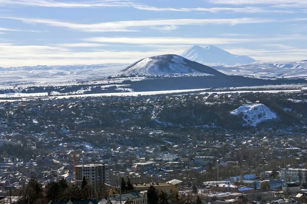 Pyatigorsk Ryssland Januari 2013 View Resort Pyatigorsk Och Berget Elbrus — Stockfoto