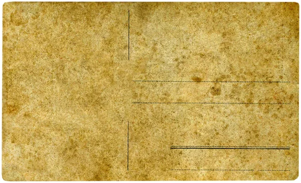 Задній Бік Порожньої Старовинної Листівки Ізольовані Білому Тлі — стокове фото