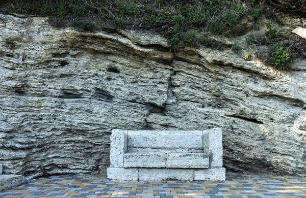 Stone bench close-up. — Stock Photo, Image