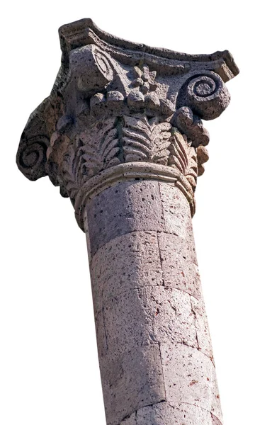 Colonna in pietra di tufo . — Foto Stock