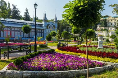 güzel flowerbed Park.