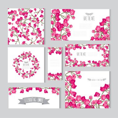 Dekoratif gül çiçek, tasarım öğeleri ile zarif kartları. Kullanılabilir düğün, bebek duş, anneler günü, Sevgililer günü, doğum günü kartları, Davetiyeler, selamlar. Vintage dekoratif çiçek.