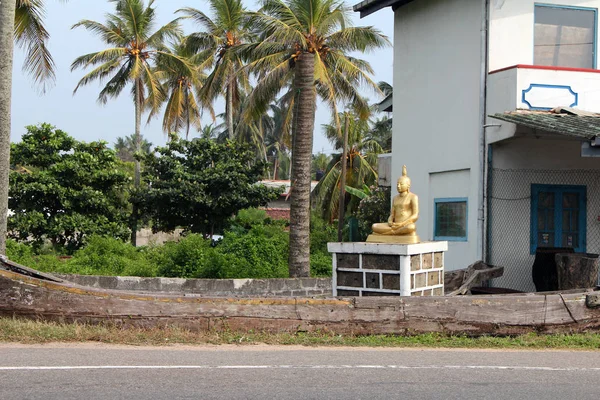 Januari 2018 Standbeeld Van Boeddha Hikkaduwa Sri Lanka Populaire Toeristische — Stockfoto