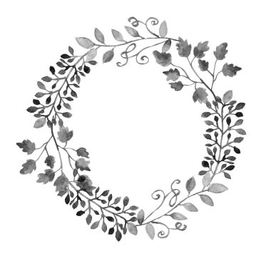 Zarif suluboya çiçek çelenk, tasarım öğesi. Kullanılabilir düğün, bebek duş, anneler günü, Sevgililer günü, doğum günü kartları, davetiyeler için. Boyalı çiçekler