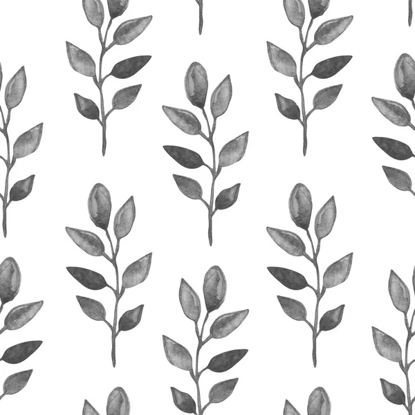 Elegant Seamless Pattern Watercolor Painted Branches Leaves Design Elements Floral — Stock Photo, Image