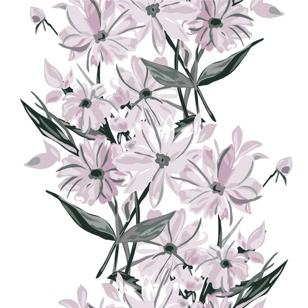 Κομψό Μοτίβο Χωρίς Ραφή Αφηρημένα Λουλούδια Σχεδιαστικά Στοιχεία Floral Μοτίβο — Διανυσματικό Αρχείο