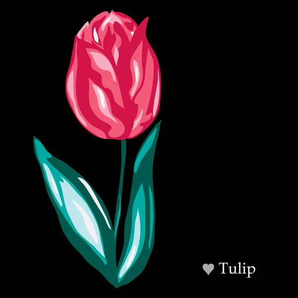 Kwiat Ozdobny Tulipan Element Projektu Mogą Być Używane Dla Karty — Wektor stockowy