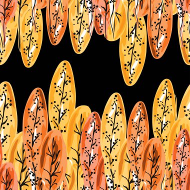 Sonbahar ağaçları, tasarım öğeleri ile zarif seamless modeli. Davetiyeler, kartları, baskı, hediye paketi, imalat, tekstil, kumaş, çiçek desenli duvar kağıtları